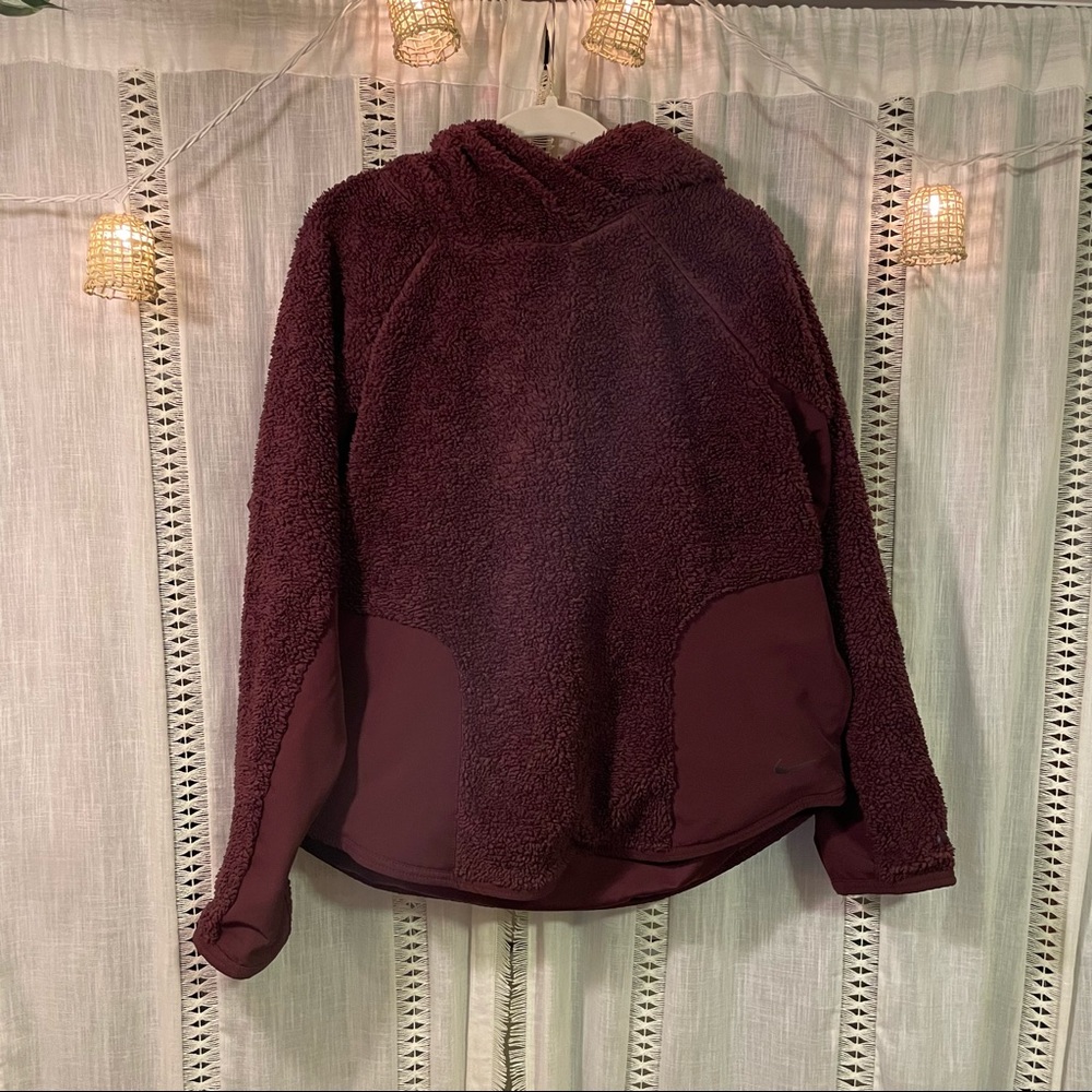 Women's Nike Sherpa Pullover Hoodie plum